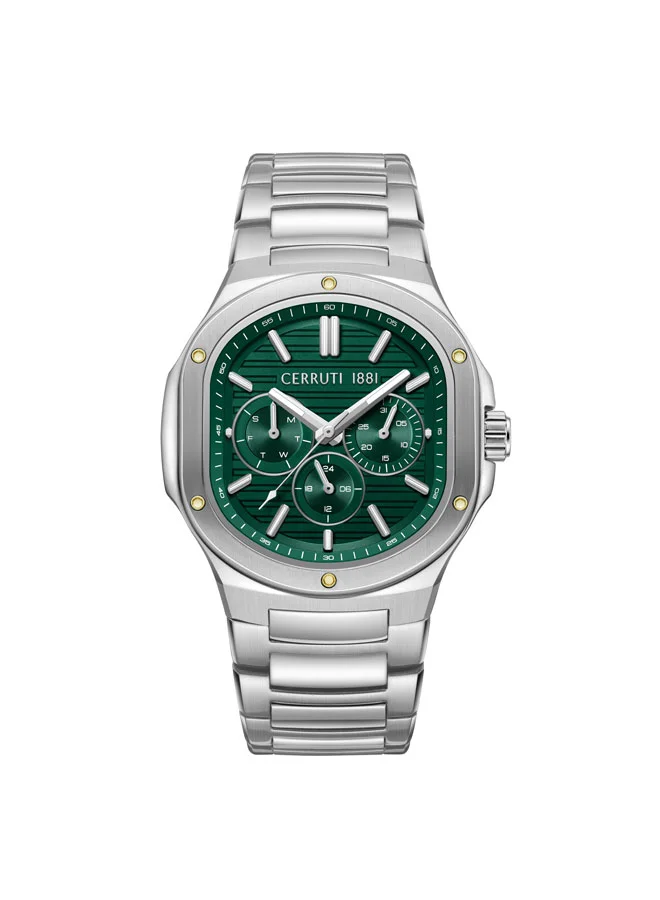Trento Green Dial Stainless Steel Bracelet Multifunction Watch for Men, 40mm